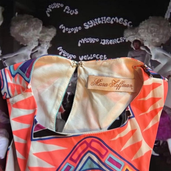 RARE Mara Hoffman Halter Column Neon Print Maxi Dress - Picture 2 of 6